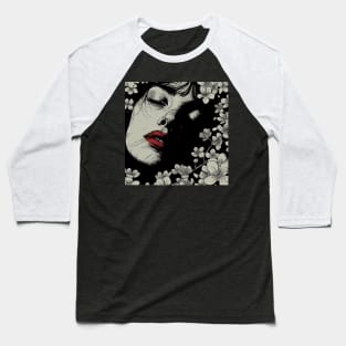 Vintage Woman Amongst Flowers Baseball T-Shirt